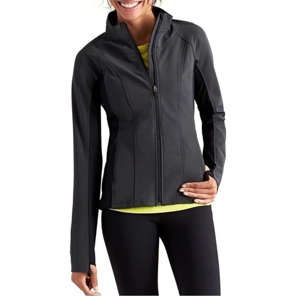 *NWT* Athleta Reflective Running Start Jacket Black Gray Size Medium - Picture 1 of 11